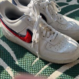 Nike AF1 with Red and Blue Accents